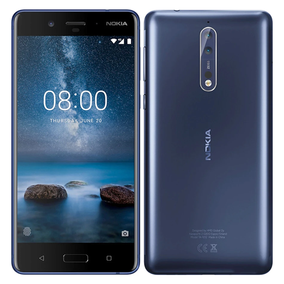 Мобильный телефон Nokia 8 Ta 1012 4 Гб + 64 ГБ 5 3 дюйма Snapdragon 835 двойная задняя камера 13 МП NFC