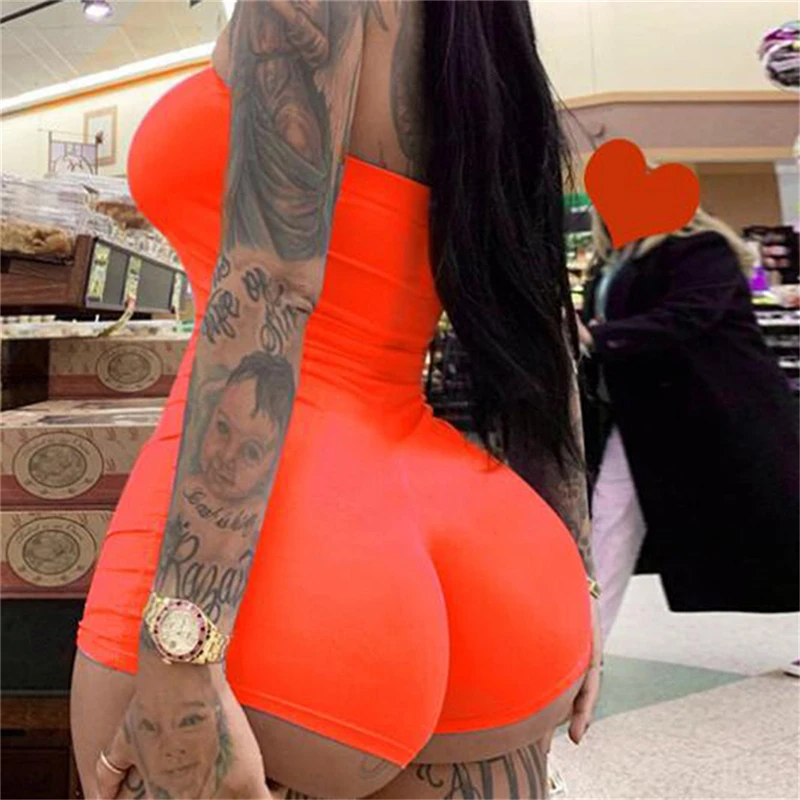 Женский сексуальный облегающий Облегающий комбинезон с открытыми плечами