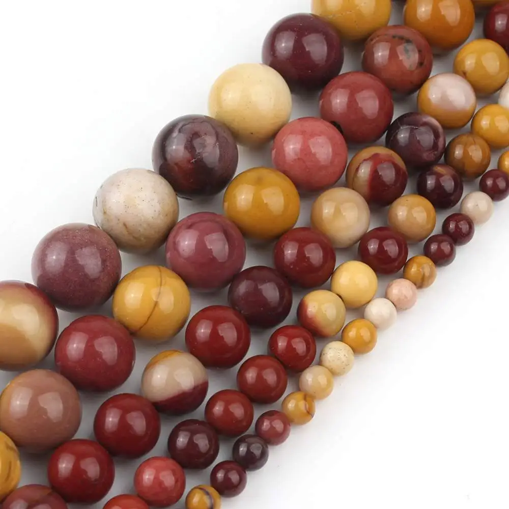 Натуральный камень Гладкие бусины Mookaite Jaspers свободная нить разделитель 4 6 8 10 12 мм