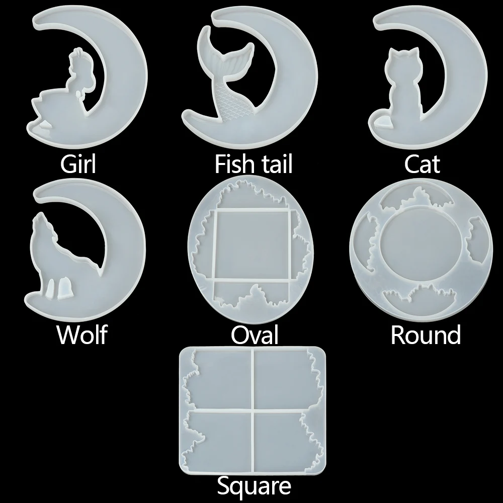 1 шт. силиконовая форма для девочек с Луной хвостами Волками кошками эпоксидной