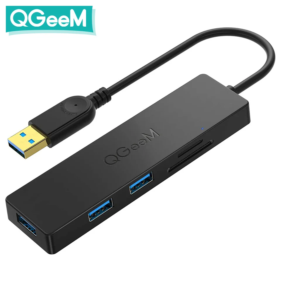 USB-концентратор QGeeM 3 0 кардридер USB-разветвитель для ноутбуков Xiaomi Macbook Pro 2015 5 USB