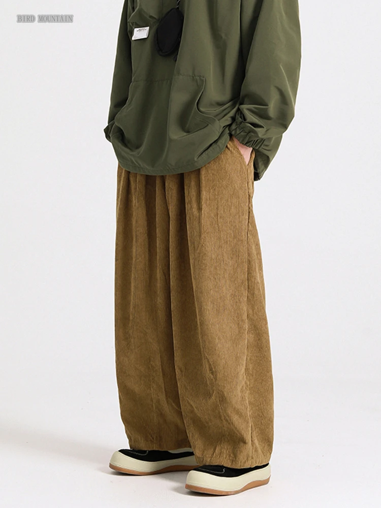 

Chinese Style Corduroy Plus Size Straight Casual Pants Streetwear Oversized Trousers Japanese Harajuku Black Pants Men Clothing