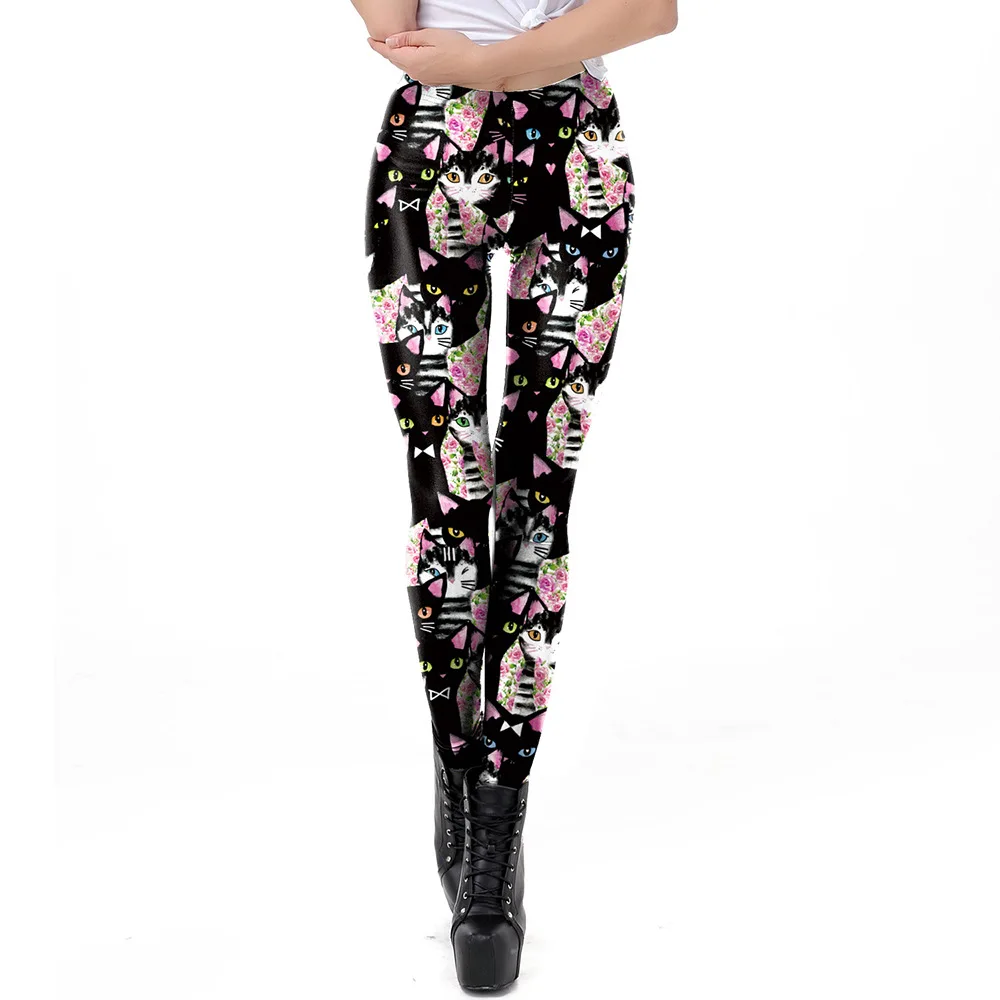 

Women Punk Workout Fitness 3D Printed Leggings Girls Mid Waist Party Sport Yoga Elastic Leggins Trousers Halloween Cosplay Pants