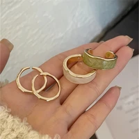 2021 3pcs set neo gothic irregular womens ring adjustable open enamel ring set fashion jewelry gifts joints index finger rings