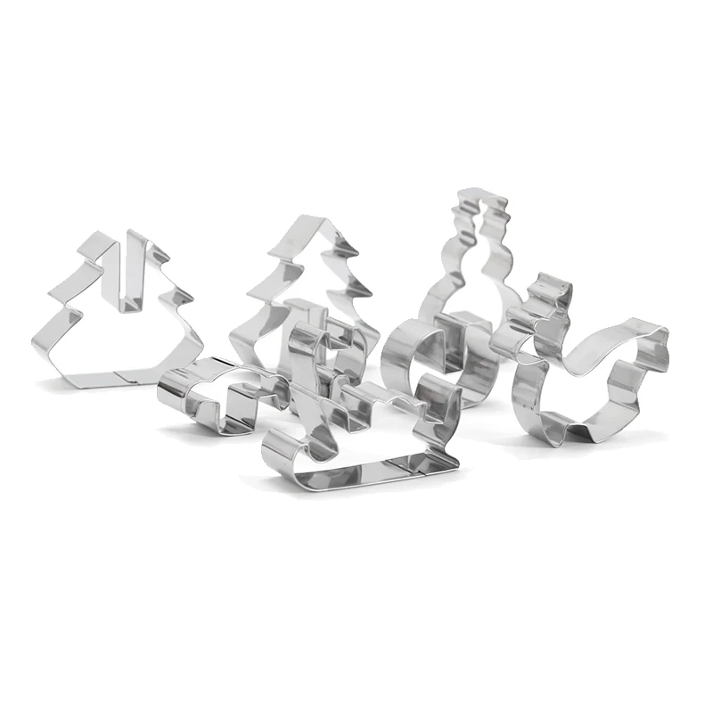 8 шт. рождественский сценарий для нарезки печенья в виде 3D Нержавеющая сталь