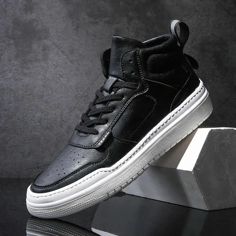 Мужские повседневные кожаные туфли белые кроссовки на шнуровке 2020New Fashion дышащие