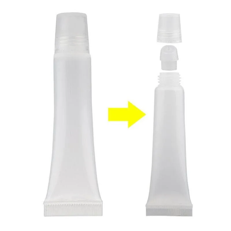 

DIY Plastic Lip Gloss Tubes Empty Lipstick Tube Lip Balm Soft Tube Makeup Squeeze Clear Lip Gloss Tube Container Makeup Tool