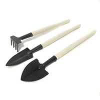 mini garden tools shovel rake spade wooden handle metal head tool 3pcsset