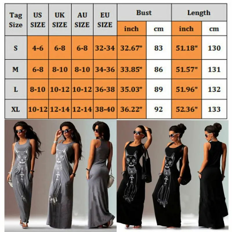 

New Fashion Womens Maxi Casual Beach Sundress Cocktail Sleeveless Kaftan Hippie Pocket Dress