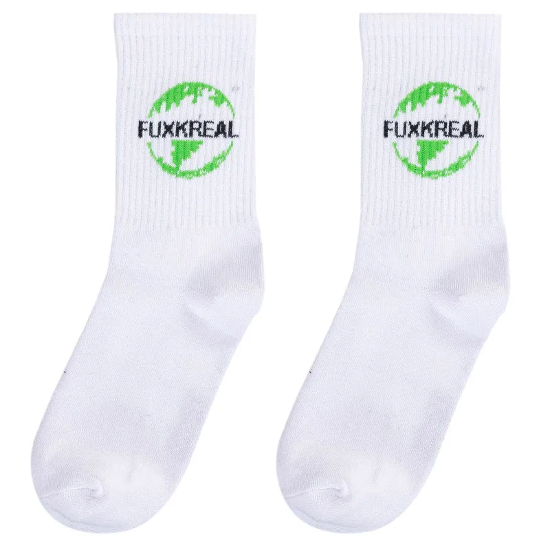 

Harajuku Women's Socks Fashion Tide Streetwear Athletic Black White Alphabet Cartoon Cotton Sport Popsocket Female Hip Hop New