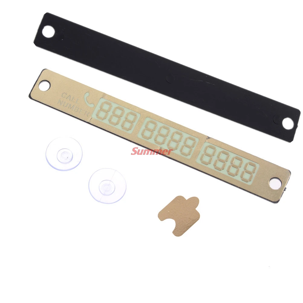 

Practical Automobile Luminous License Plate With Sucker Plate Car Styling Temporary Parking Card Calling Phone Number Cards