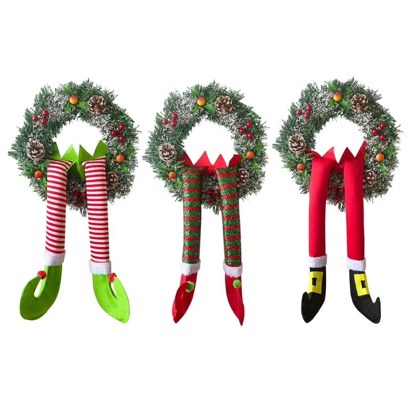 

Рождественская гирлянда на ногу Санта-Клауса, украшение на стену, входную дверь, висячее украшение для гостиной, домашнее рождественское ук...