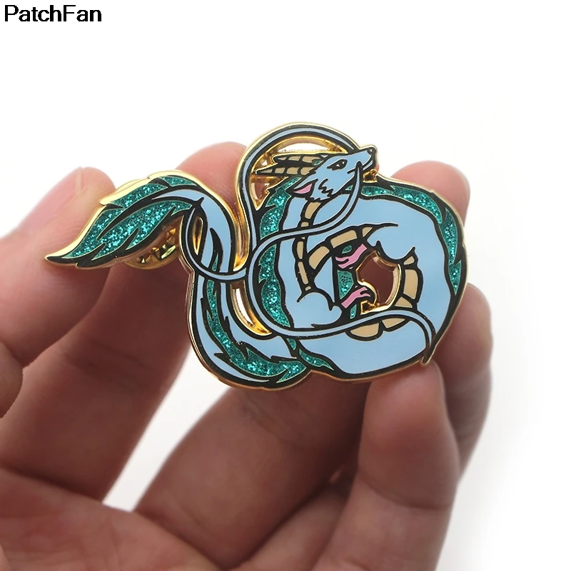 

20pcs/lot Patchfan Dragon enamel brooches pins Zinc metal insignia para DIY backpack clothes bag badges A3002