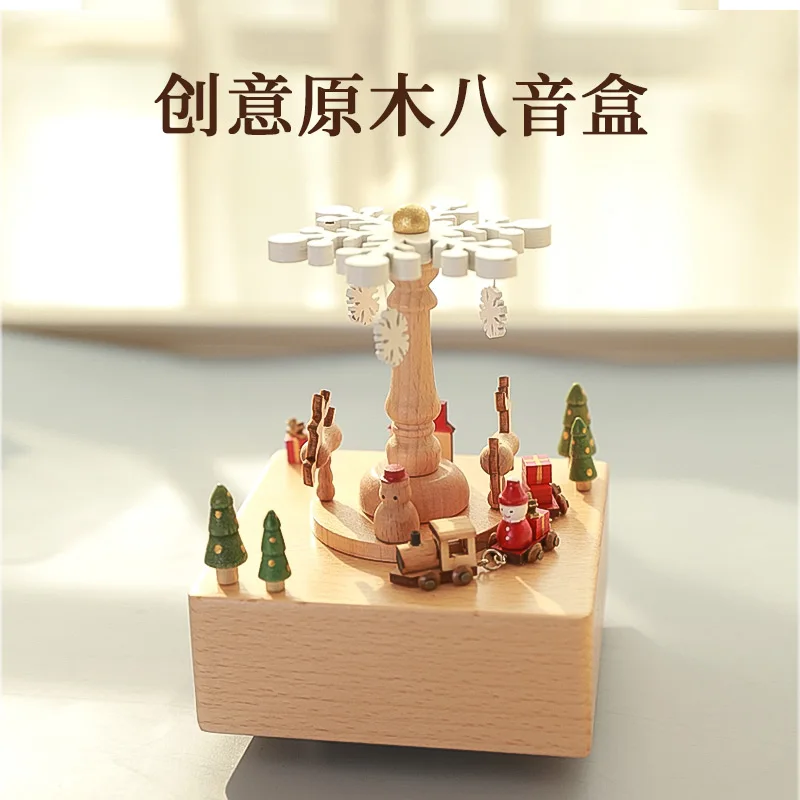

Friends Wooden Retro Music Box Love Baby Carousel Diy Birthday Antique Music Box Hand Crank Jewelry Porta Joias Household Eg50yh
