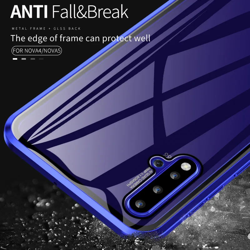 

Double Side Glass Magnetic Case For Huawei Nova 4 5 Phone Protective Cover Coque Fundas