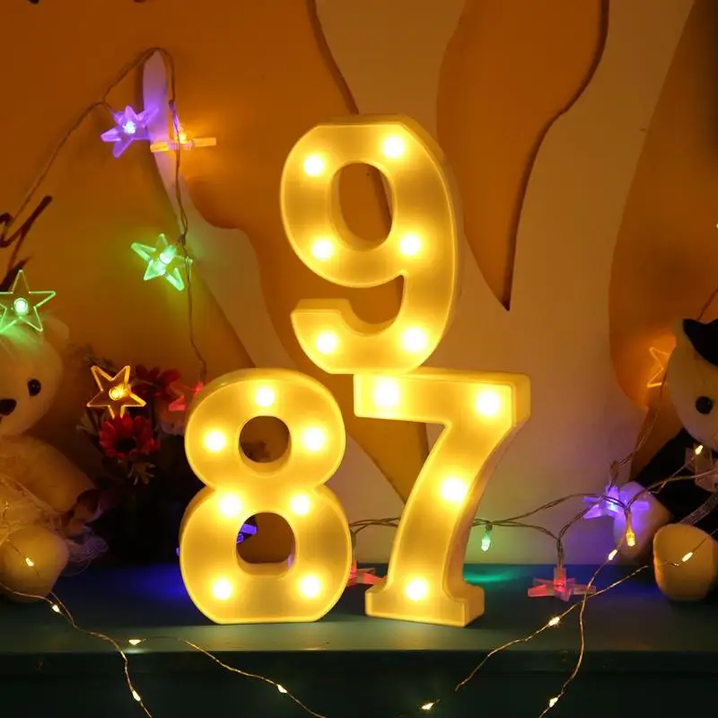 Светящийся 3D буквенный номер светодиодный свет 10 цифр светильник настенный