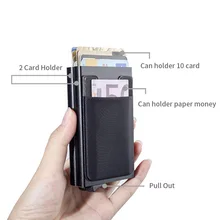 DIENQI Double Case Rfid Credit Card Holder Luxury Business Bank Cardholder Men Wallet Pocket Bag Minimalist Wallet Smart 2020