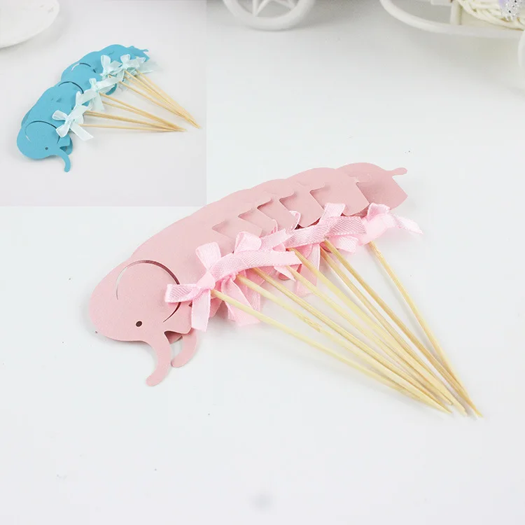 10 шт. топперы для капкейков со слоном и галстуком-бабочкой торта медиаторы