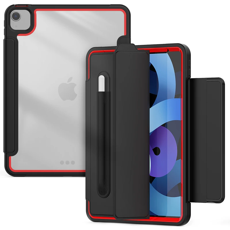 

For iPad Air4 10.8 Inch Flip Case 3 in 1 PC Silicon Shockproof Magnetic Stand Smart Cover for iPad 2020 Auto Sleep and Wake up