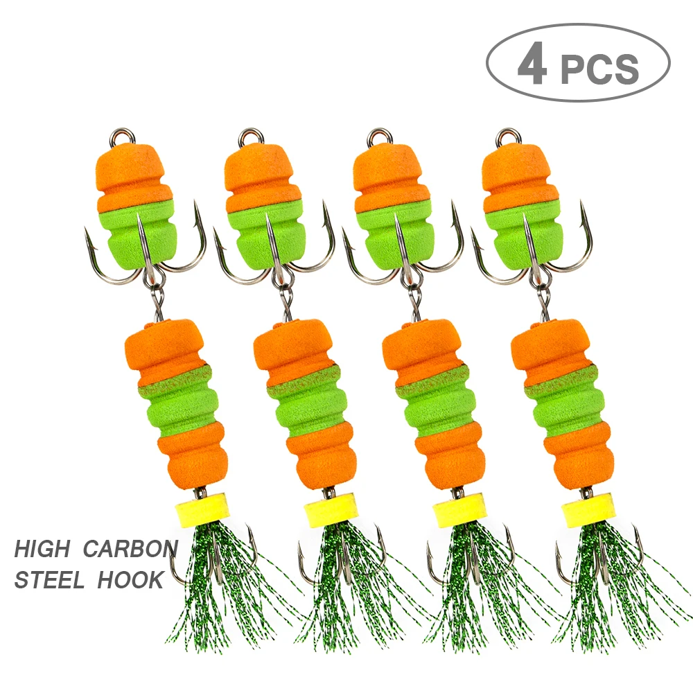 4 шт. рыболовный крючок мягкая рыболовная приманка воблер для басов карпа