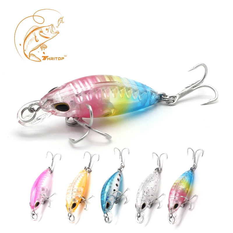 

Thritop Fishing Minnow Bait Professional High Quality Tremble Hook 35mm 2g 5 Different Colors TP044 Artificial Lure Tackle