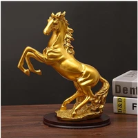 chinese fengshui resin gold horse ornaments accessories home livingroom table figurines decoration study room sculpture crafts