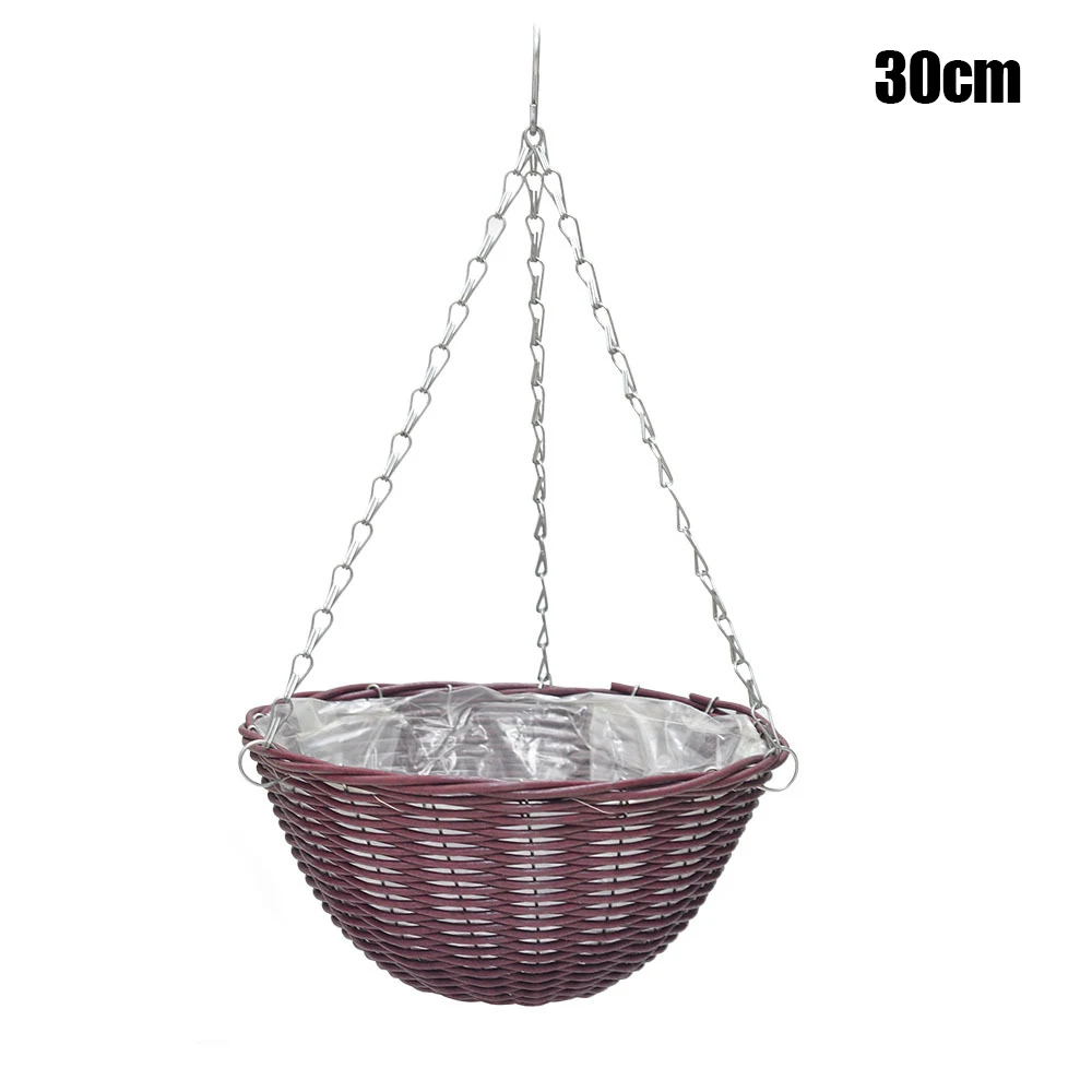 

Wall Hanging Basket Flower Pot Imitation Rattan Crafts Breathable Durable Pot Decoration for Home Garden Courtyard HVR88
