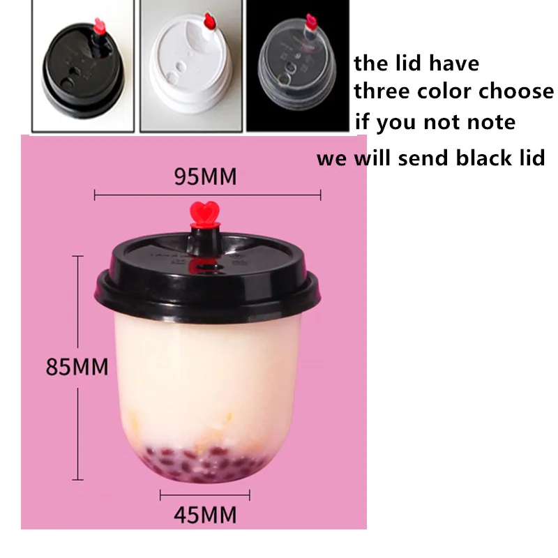 cup and lid 50 шт. высокое качество u-образный прозрачный одноразовый стакан для напитков 360 мл день рождения барбекю вечерние кофе чай сок пластиковые кружки с крышками - Цвет: cup and lid