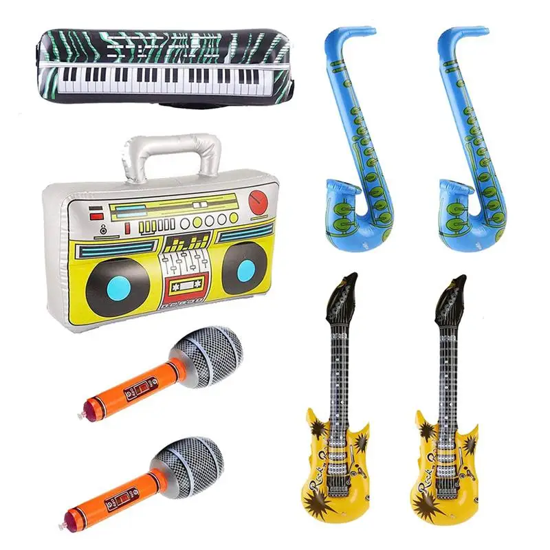 8 шт. надувной микрофон игрушка для гитары саксофон музыкальные инструменты
