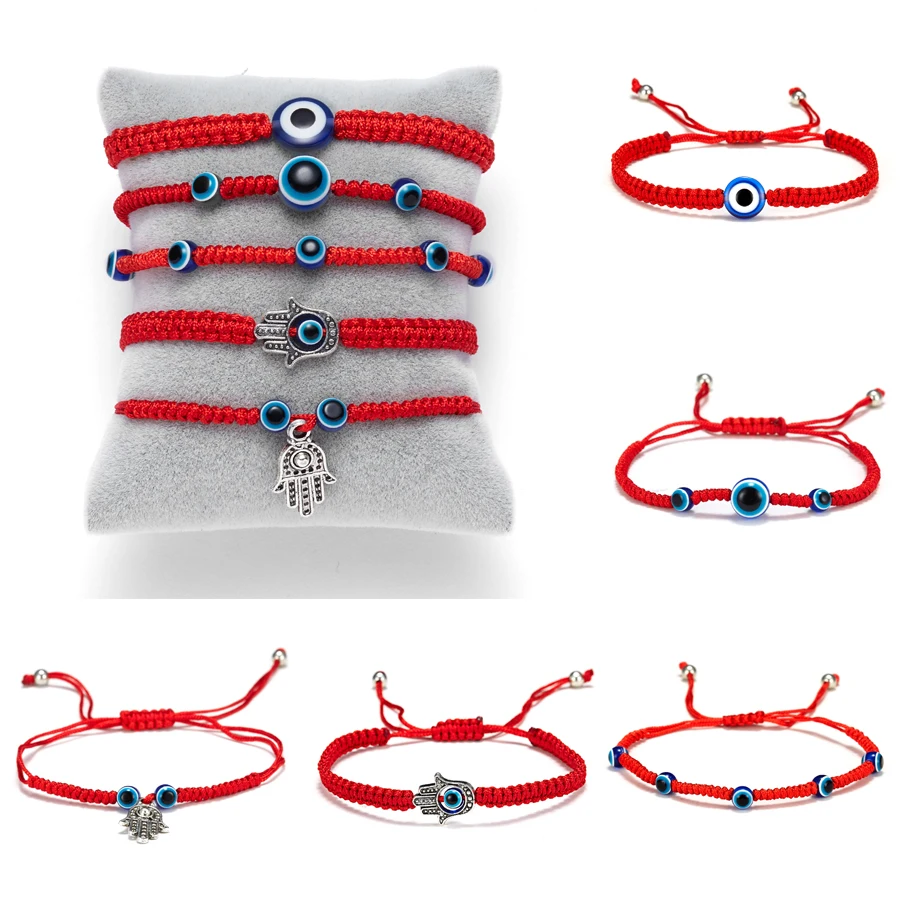 Плетеная веревка ручной работы браслет на удачу красный веревочный сглаза