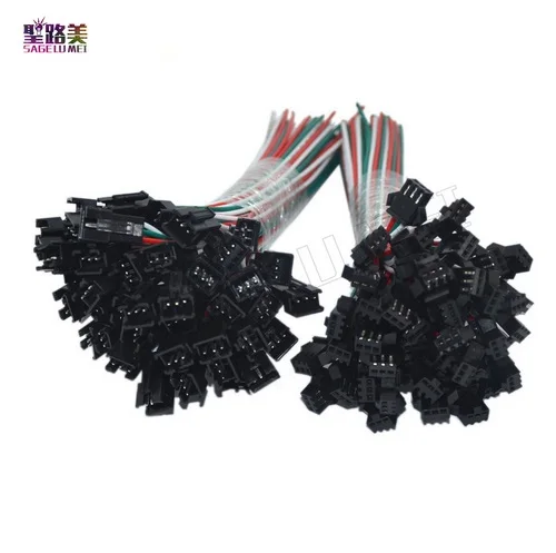 10 пар 3 контактных разъемов JST SM для DC5V WS2812B DC12V 2811 1903 16703 светодиодная