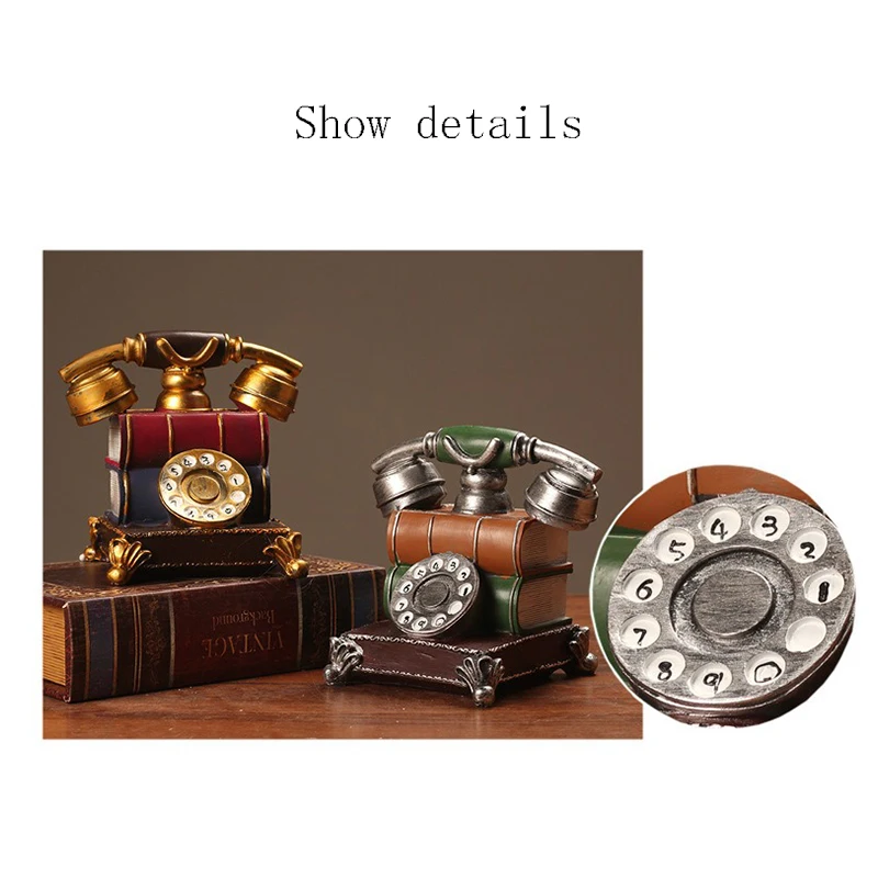 vintage telephone model resin fake book phone decoration creative home retro ornament decorative phone for bar office desk free global shipping