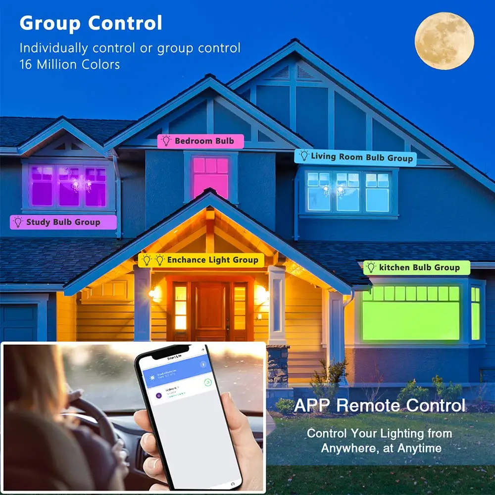 Boaz 7W Wifi Control Light Smart Bulb E27 Voice Alexa Echo Google Home IFTTT Tuya 3pcs | Лампы и освещение