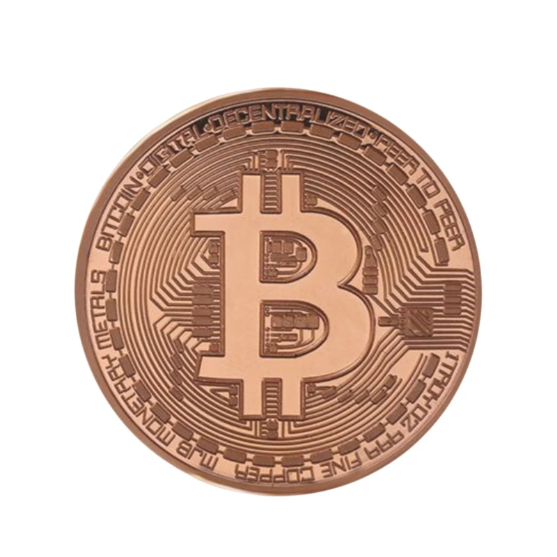 Новая позолоченная монета Биткойн из розового золота Коллекционная монета художественная коллекция подарок физический