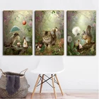 Картина на холсте с изображением сказочных ангелов и животных, постеры и принты, Настенная картина для гостиной, украшение для дома