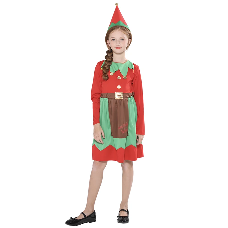 Girl Eraspooky/Коллекция года; Рождественский костюм эльфа для косплея; Детский костюм Санта-Клауса; Одинаковая одежда для взрослых; одежда для всей семьи; Новогоднее карнавальное платье - Цвет: Girl
