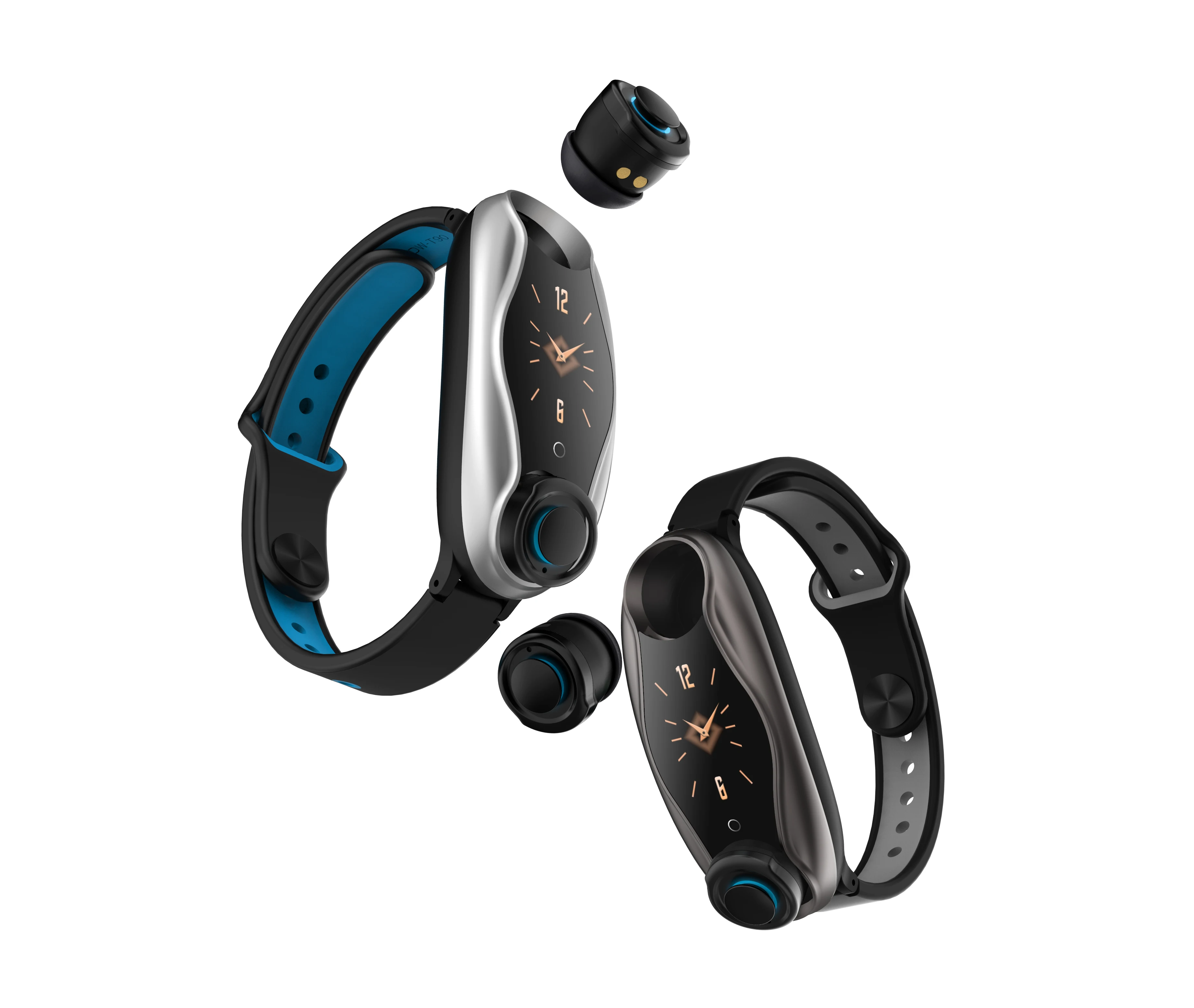 Мужские Смарт часы T90 Bluetooth наушники 2 в 1 BT 5 0 женские Android IOS звонки Siri поддержка