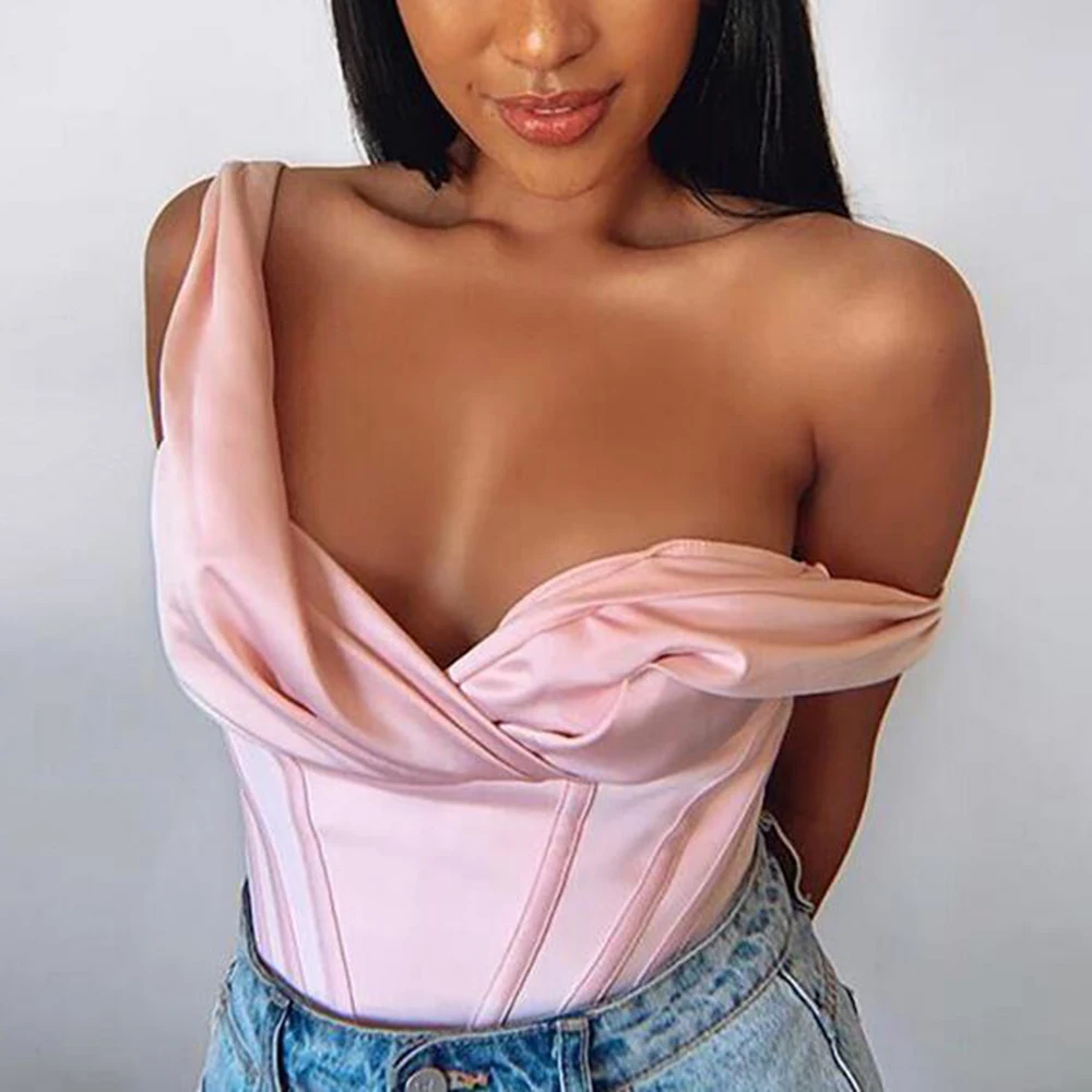 Летняя женская Облегающая майка укороченный топ сексуальная однотонная Базовая