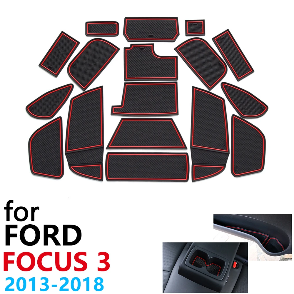 Противоскользящая резиновая подушка для чашки дверной коврик с желобом Ford Focus 3 5