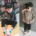 Детская модная леопардовая футболка, Новинка Весна 2020, Детская рубашка, Детская футболка с длинным рукавом, футболка для мальчиков и девочек на весну и осень