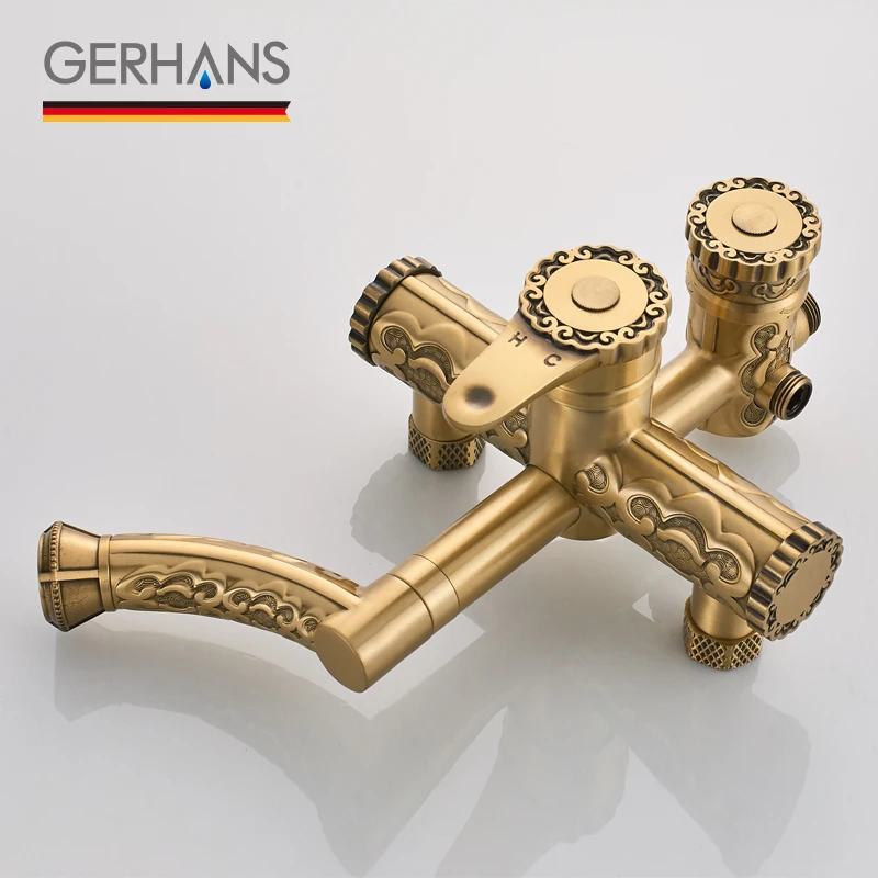 GERHANS Faucet K19018 Душевая система со смесителем и тропическим душем Цвет: Античная