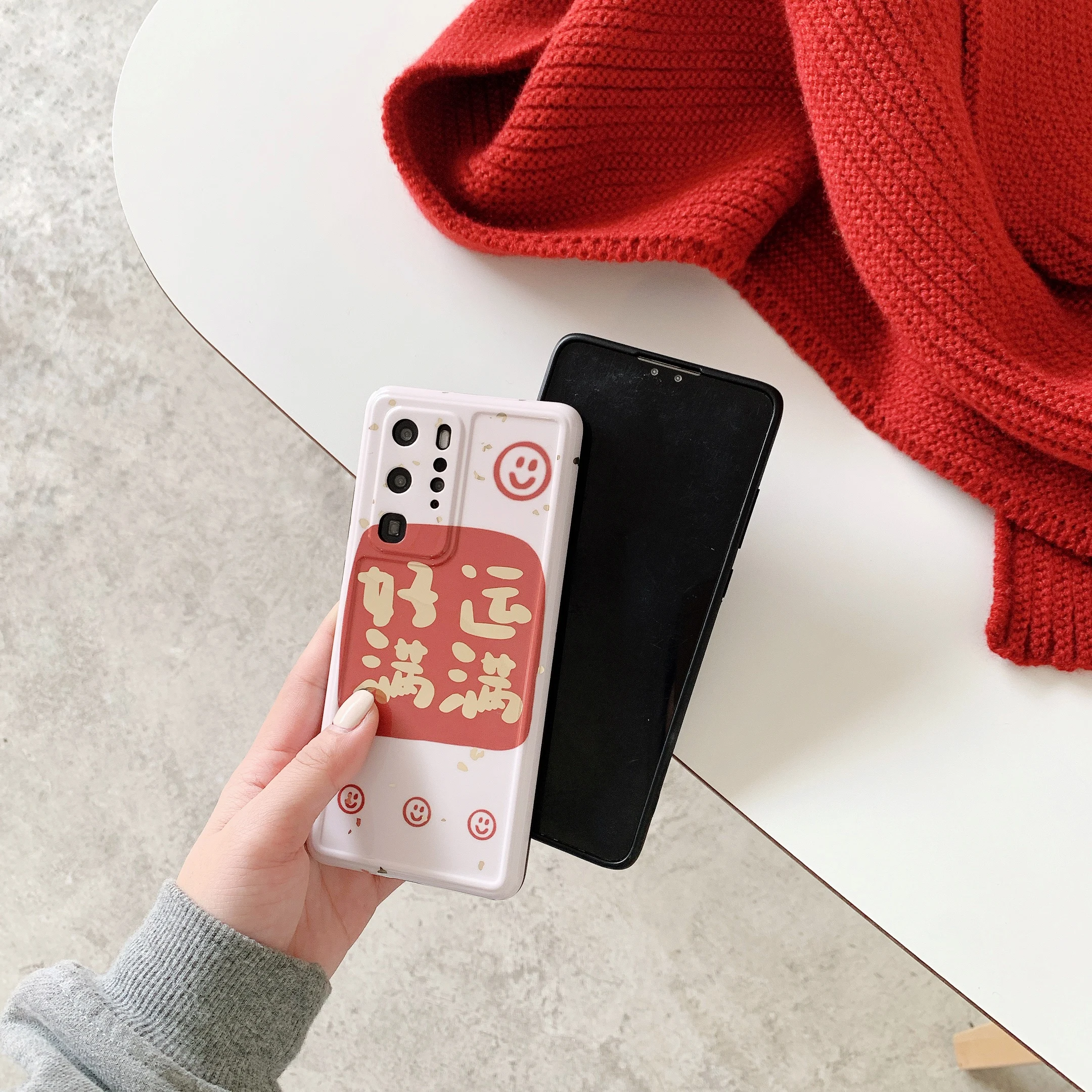 

Photo frame hot stamping-good luck for iphone 12 pro mobile phone case 11/ 7 / 8plus X XS Max Xr mini case