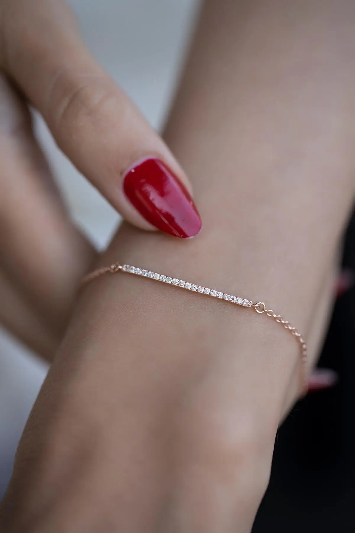 

Women's Zircon CZ Rose Plated Silver Bracelet 2021 Trend Rod Model