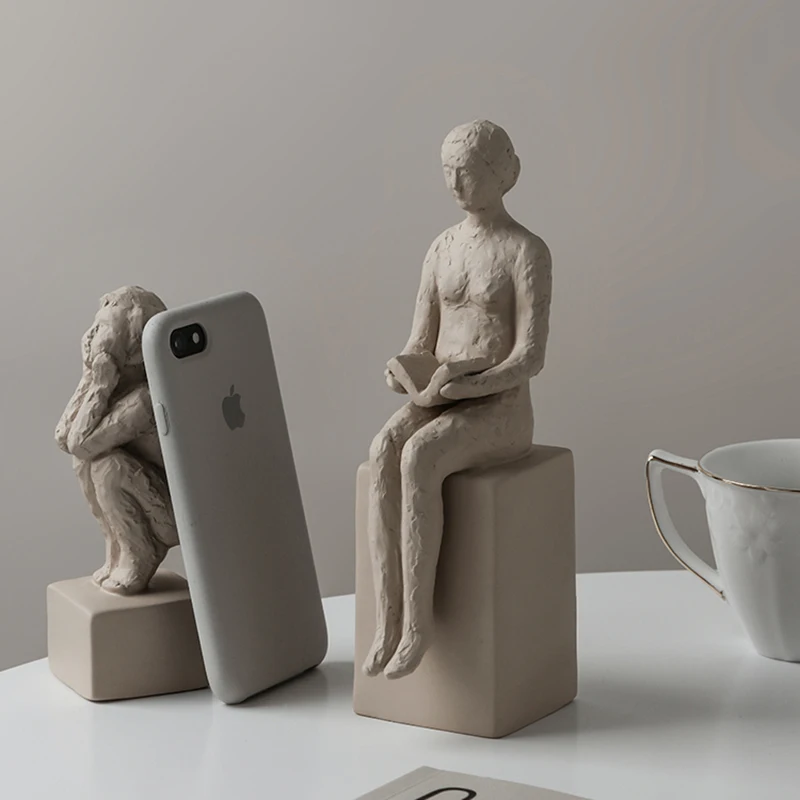 

Living Room Office Desktop Decoration Sculpture Abstract Artistic Conception Ceramic Figurine Modern Home Decor Art Accessories