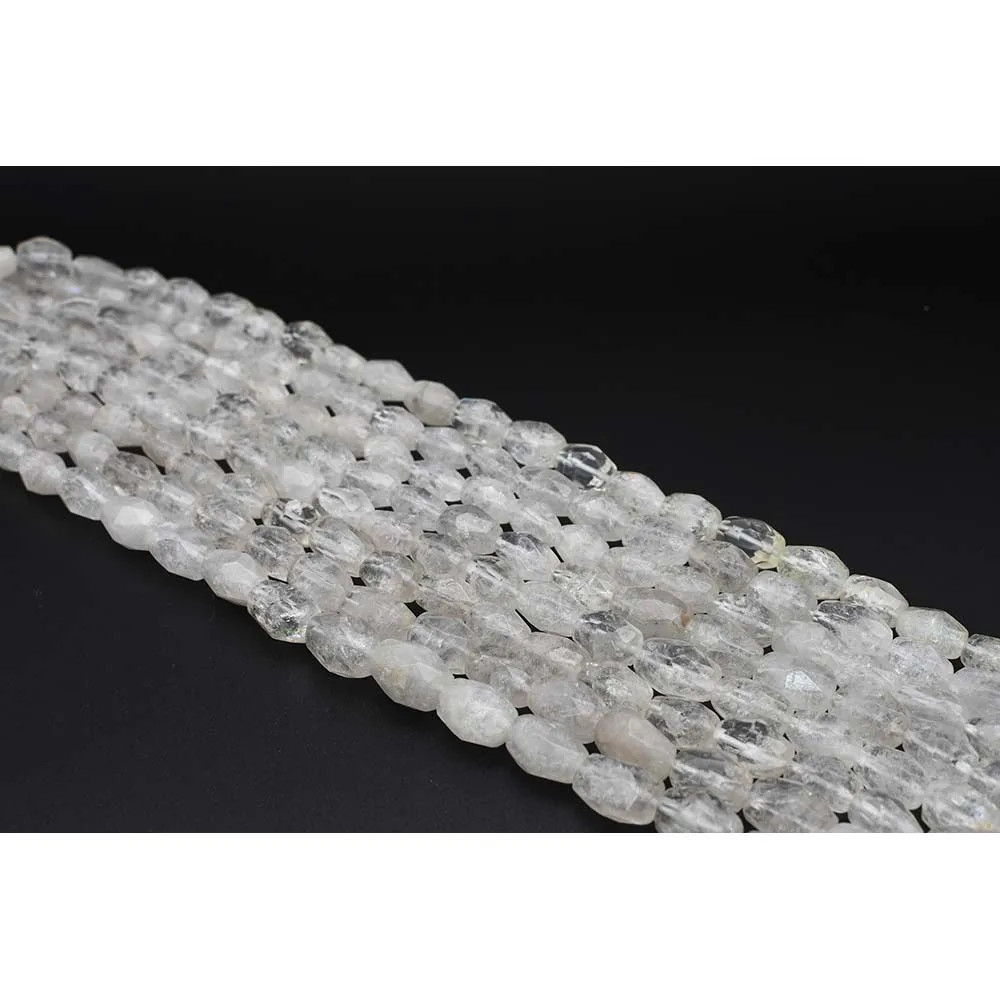 

13x15mm AA Natural Faceted White crystal irregular Oval Stone Beads For DIY necklace bracelet jewelry make 15 "free delivery
