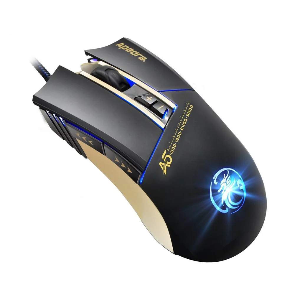Проводная игровая мышь APEDRA A5 USB оптическая 7 кнопок бесшумная со светодиодный Ной