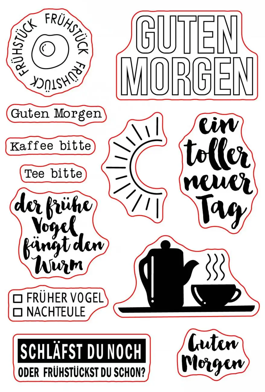 Прозрачный силиконовый штамп с немецкими словами/печать для скрапбукинга своими