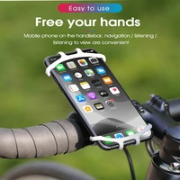 2021 silicone bicycle phone holder adjustable motorcycle mobile phone stand bike clip quick mount mtb parts cycling accessories