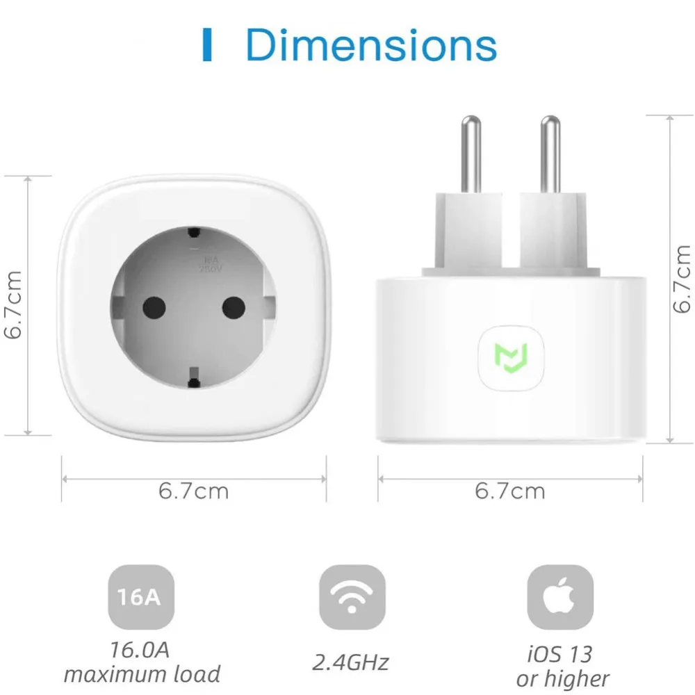 Electrical Sockets Meross MSS210HK(EU) electrical equipment accessories remote control smart plug WiFi | Обустройство дома