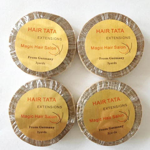 1 см * 3 ярда TATA двусторонняя клейкая лента для замены волос для кружевного парика/закрытия/шиньона водонепроницаемая кружевная поддерживающая лента для парика